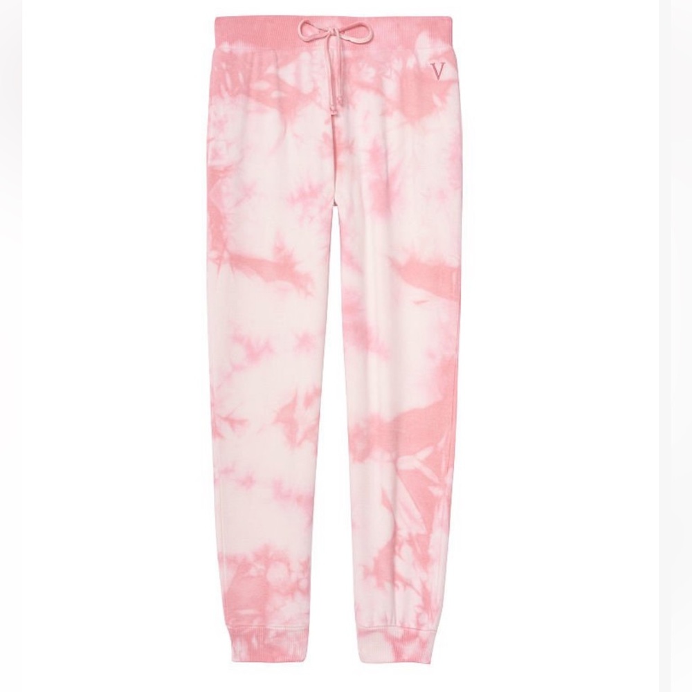 victoria secret stretch fleece pant tie dye pink - Picture 3 of 9
